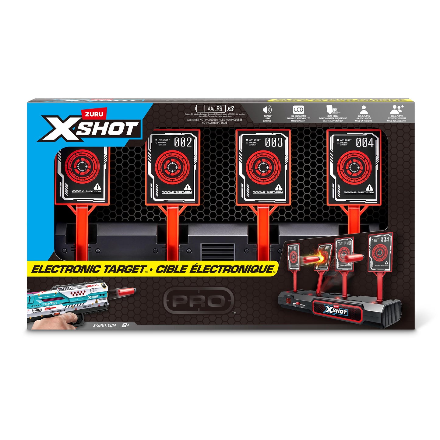 X-Shot Excel Interactive Electronic Target S1 with Auto Reset, Dynamic Sound Effects, Portable Indoor and Outdoor Dart Blaster Toy Game for Kids Age 8 and Up