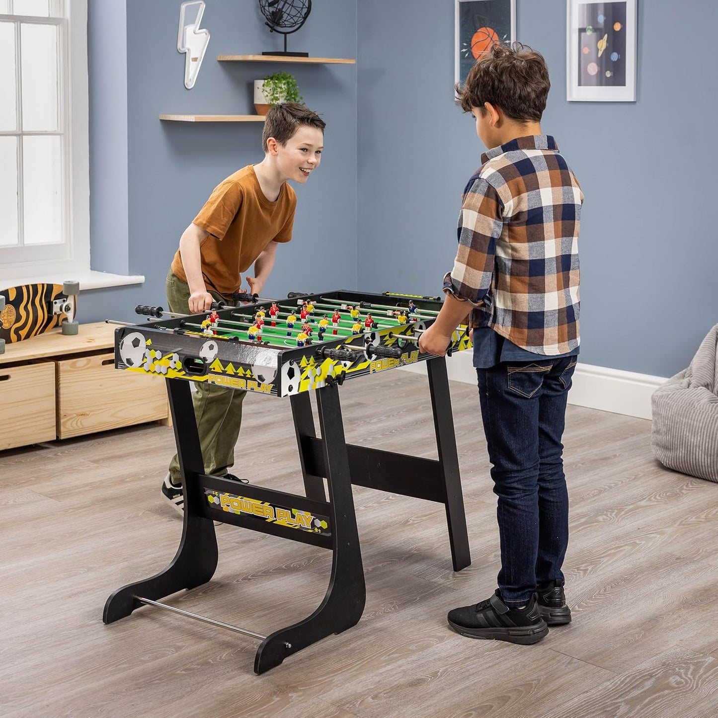 Powerplay 3ft Folding Football Table Game, Mini Table Football for Kids and Adults, Compact Foosball Table, Portable Design with Easy Storage, Indoor Game Table for Boys and Girls 5 Years+
