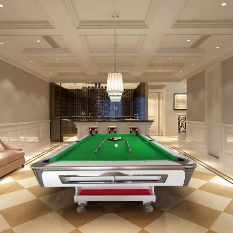 9FT pool club billiard table - stone slate with natural slate felt - GREEN