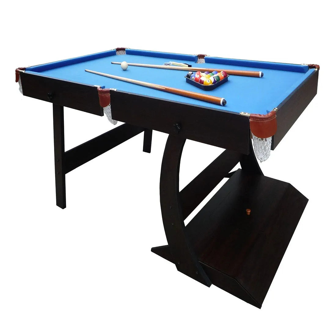 Space-Saving Foldable Billiard Table with Full Accessories | Compact Folding Pool Table for Home