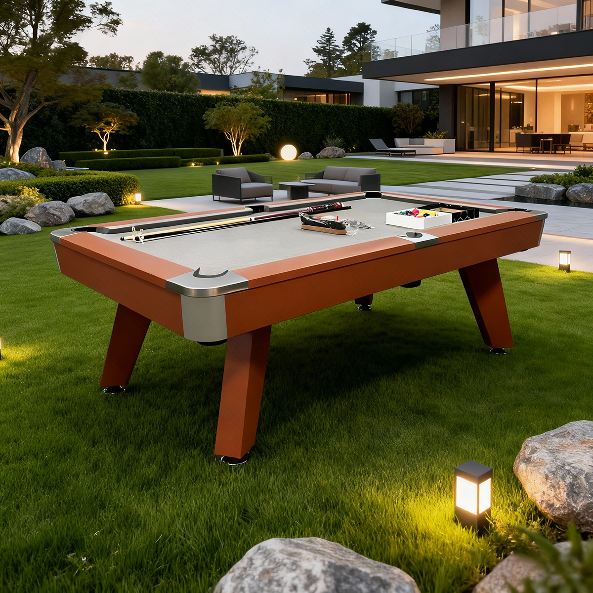 Waterproof Stone Slate Professional Pool Table Billiard  Tables 7 Ft  Classic Design Perfect for Family, Home, Dining, or Living Room