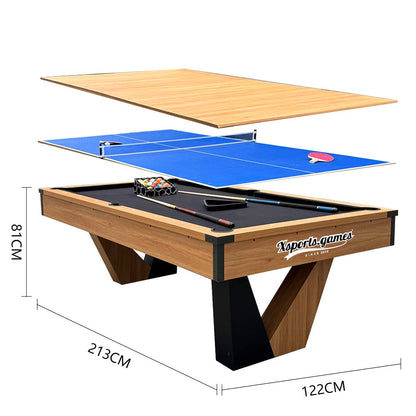 7 FT Pool Tables Billiards for Indoor Home Use,Billiards/Table Tennis/Dining Table Multi-functional 3 in 1,High Density Board Billiard Table