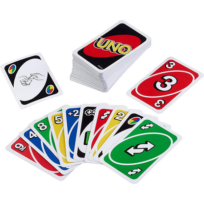 UNO Card Game, Family Games, Multi-Color, Classic Matching Card Game with Customizable Wild Cards, 2-10 Players, Ages 7+