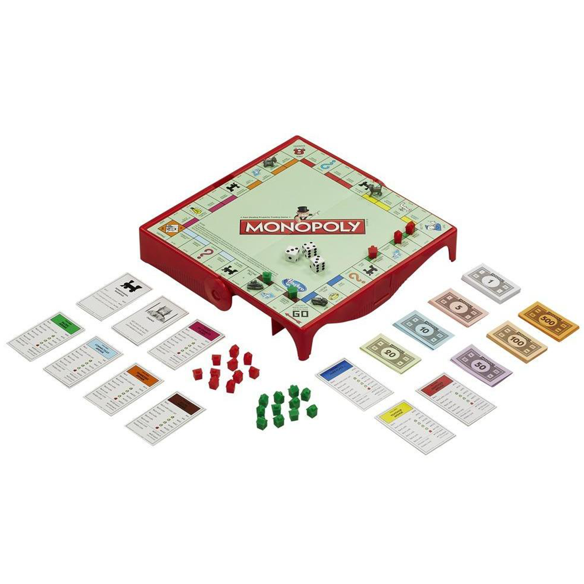 Monopoly Travel Edition Board Game by Hasbro, Spanish Version, Portable Family Game for 2 to 4 Players, Ages 8 and Up