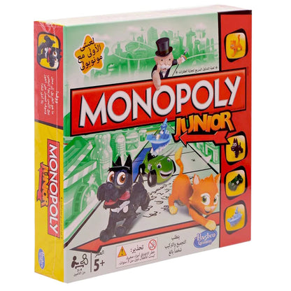 Monopoly Junior Board Game, Original Version C3889, Kid-Friendly Properties, Top Hat Token, Little Scottie, Little Hazel, Toy Car, Family Board Game, Ages 5+