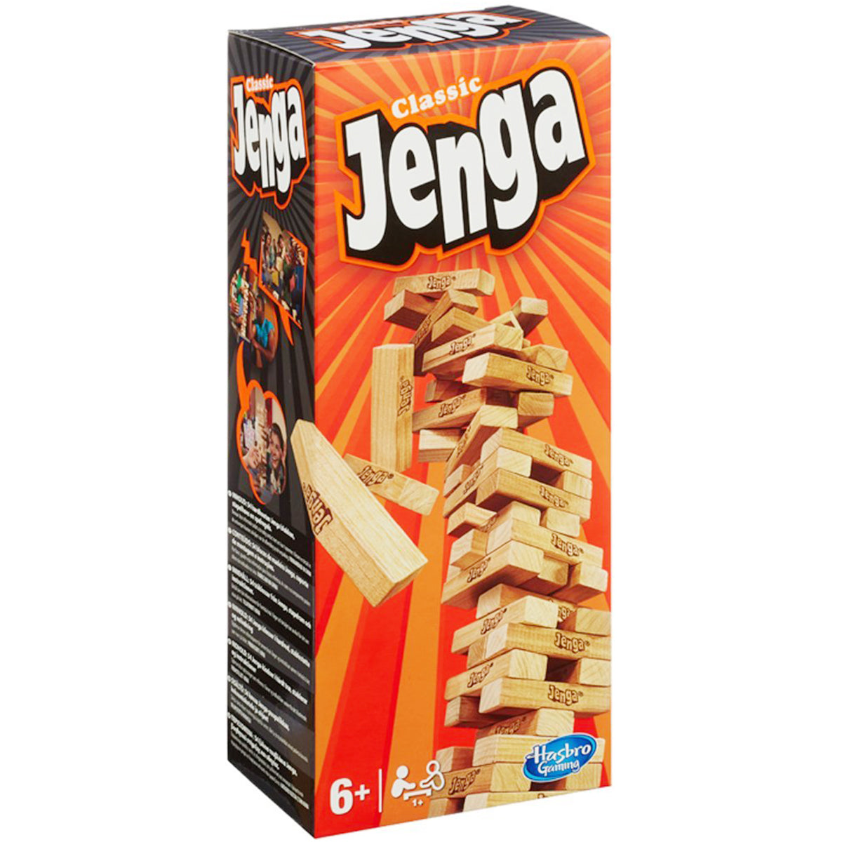 Classic Jenga Game, Hasbro Jenga, 54 Hardwood Blocks, Stacking Tower Game, Family Board Game, Kids Game, Indoor Game, Ages 6 and Up, 1 or More Players