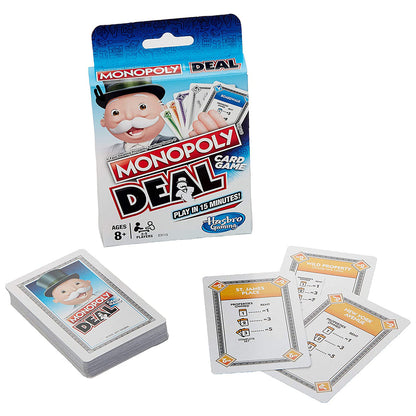 Monopoly Deal Card Game, Arabic Version, Quick-Playing Property Trading Game, 2-5 Players, Action Cards, Property Cards, Family Game, Kids Ages 8+