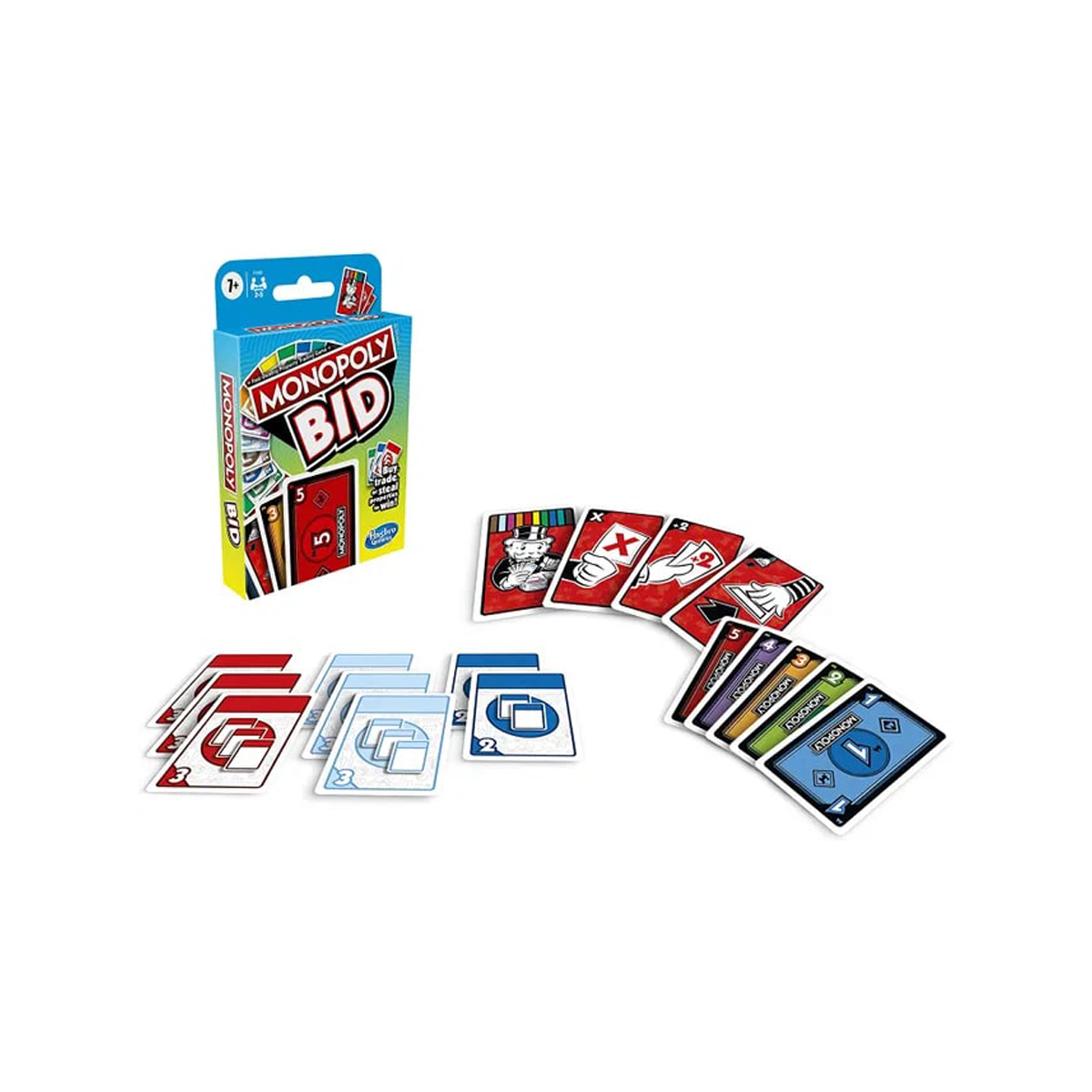 Monopoly BID Card Game by Hasbro, Fast-Paced Family Strategy Game for Kids and Adults, Blind Auction Property Game, Ages 7+