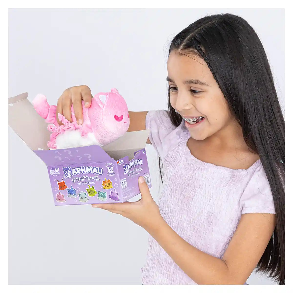 Aphmau Mini Mystery 6 inch Plush Under The Sea Series 5 4 Pack, Official Aphmau Merch, 8 Unique MeeMeow Plushies, Soft Collectible Cat Toys, YouTube Gamer Plush Blind Box Set for Kids and Fans
