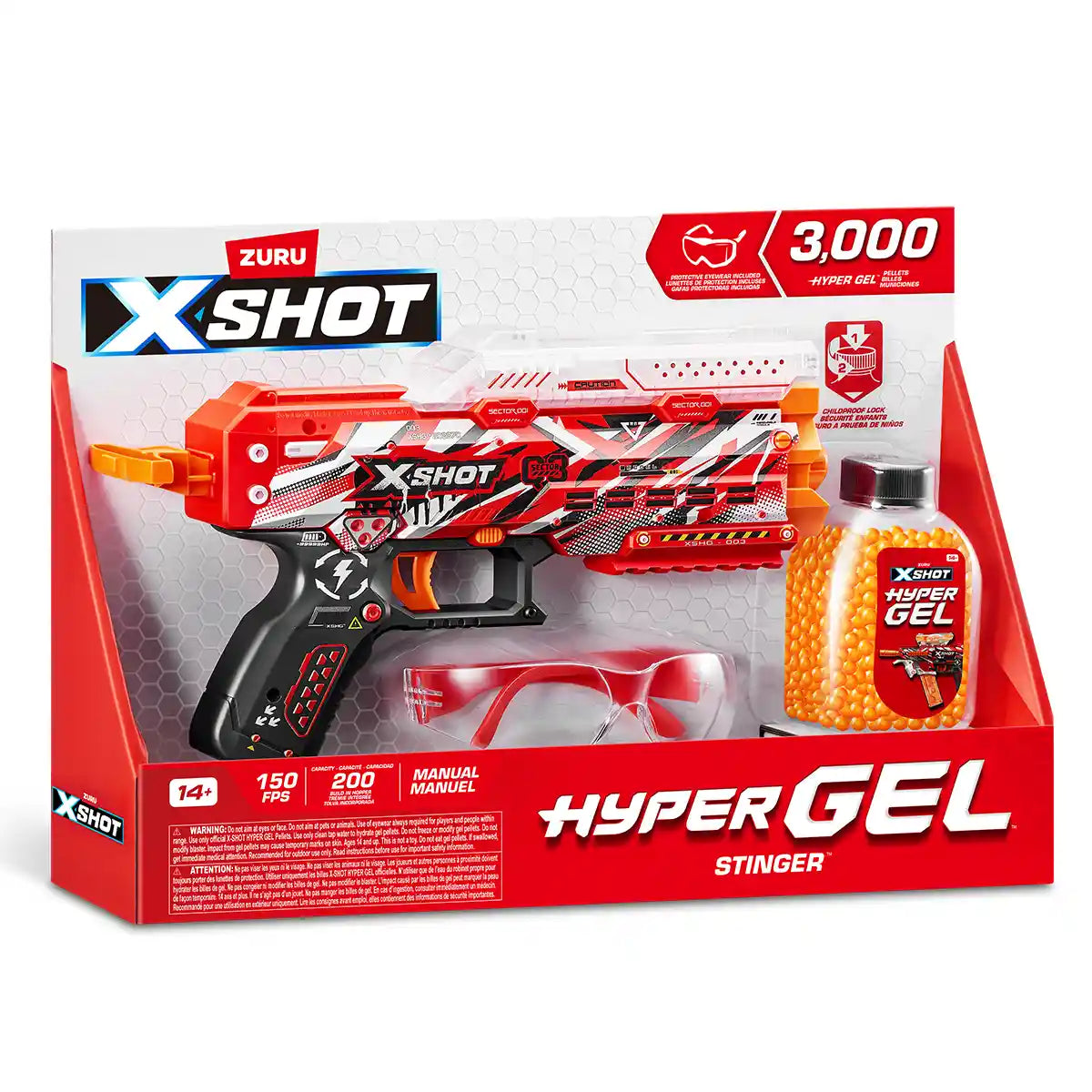 X-Shot Hyper Gel Series 1 Gun, 3000 Gellets, Foam Blaster, Spray Bottle, Kids & Adults, Hand-Eye Coordination, Video Game & Outdoor Play, No Batteries Required