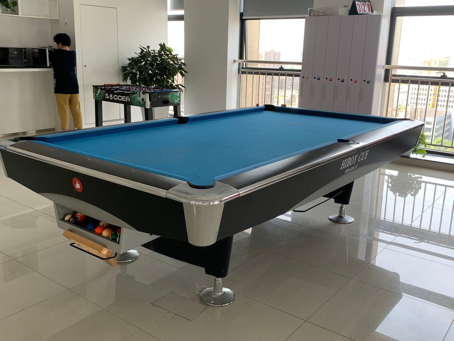 COOLBABY Indoor Luxury Pool Dining Billiards Table 9ft Slate Club Pool Tables Professional Snooker & Billiard Table
