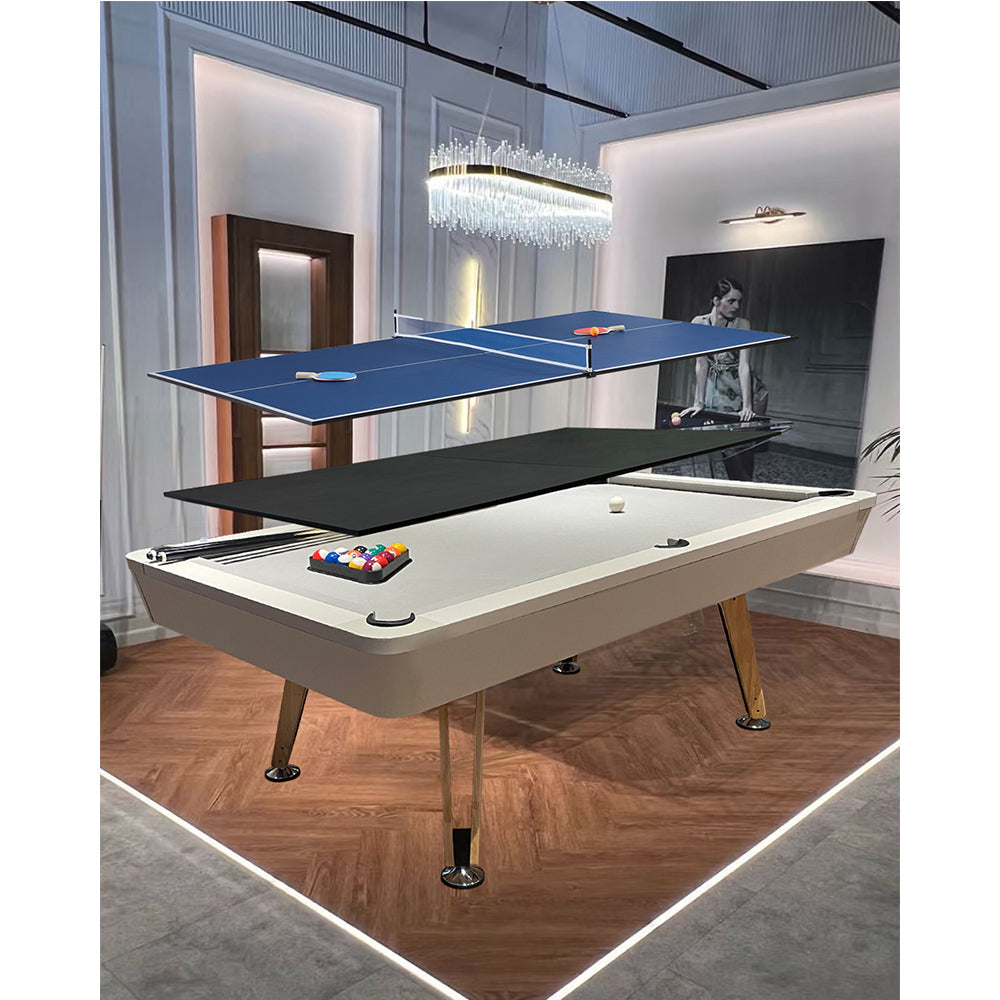 3 in 1 7ft Pool Billiard Table + Household Table Tennis Table + meeting or dining table Multifunction Game Table