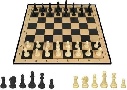 Merchant Ambassador Classic Chess Game Set, Wooden Strategy & Educational Board Game, White/Black, 6+ Years