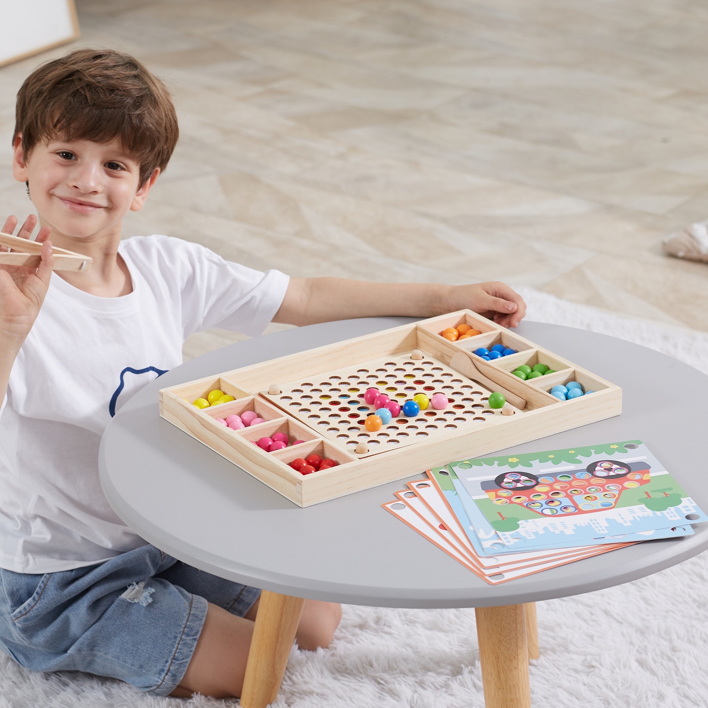 Viga Catch & Match Wooden Educational Toy, Montessori Fine Motor Skills & Hand-Eye Coordination Game, Encourages Creativity & Logic, Eco-Friendly & Non-Toxic, for Boys & Girls Ages 3+