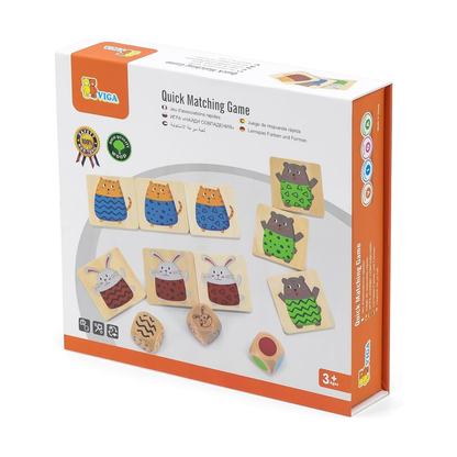 Viga Quick Response Game, Montessori Wooden Visual Speed & Pattern Recognition Toy, Develops Hand-Eye Coordination & Focus, Eco-Friendly & Non-Toxic Educational Toy, for Kids Ages 3+