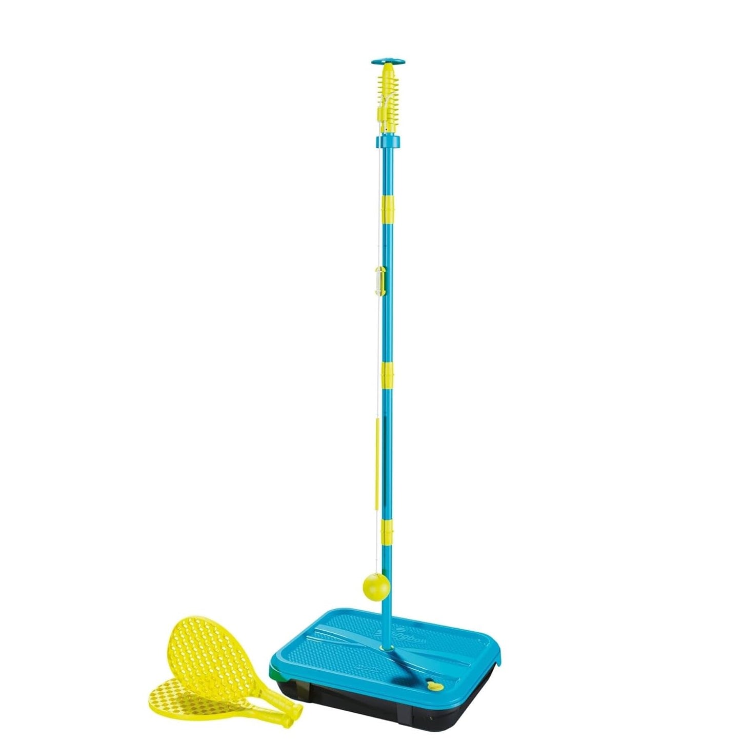 Mookie Swingball Lite All Surface with Adjustable Height to 1.4m, Two Checker Bats and Rubber Tennis Ball, Outdoor Active Play Game for Kids, 3Y+ Years