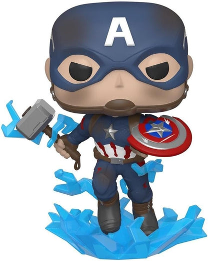 Funko Pop! Marvel: Avengers Endgame - Captain America With Broken Shield & Mjolnir - Collectable Vinyl Figure - Gift Idea - Official Merchandise - Toys for Kids & Adults - Movies Fans