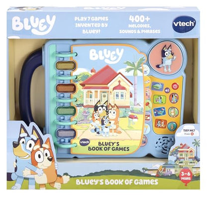 VTech Bluey’s Book of Games, Official Bluey Book, Interactive Childrens Book, Educational Activity Toy with 4 Learning Modes, Gift for Kids Ages 3, 4, 5, 6 Years, English Version