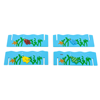 Viga Wooden Fishing Game, Montessori Magnetic Toy with 4 Rods & Numbered Fish, Develops Fine Motor Skills & Early Number Recognition, Eco-Friendly & Non-Toxic Educational Toy, for Ages 18M+