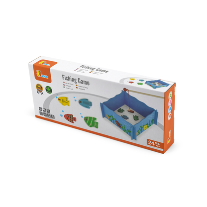 Viga Wooden Fishing Game, Montessori Magnetic Toy with 4 Rods & Numbered Fish, Develops Fine Motor Skills & Early Number Recognition, Eco-Friendly & Non-Toxic Educational Toy, for Ages 18M+