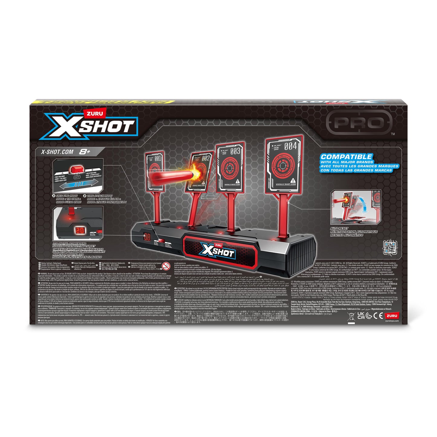 X-Shot Excel Interactive Electronic Target S1 with Auto Reset, Dynamic Sound Effects, Portable Indoor and Outdoor Dart Blaster Toy Game for Kids Age 8 and Up