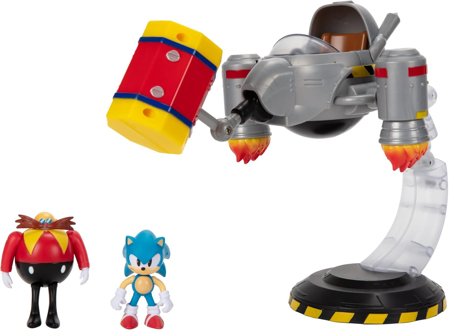 Sonic The Hedgehog Egg Mobile Battle Set, Sonic & Dr. Eggman 2.5-Inch Action Figures, 14-Piece Playset, Customizable Configurations, Kids Collectible Video Game Toy