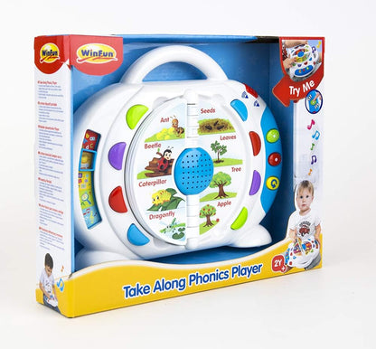 Winfun Take Along Phonics Player Baby Learning Toy with Music, Alphabet, Phonics Games and Instrument Sounds, Portable Educational Toy for Toddlers