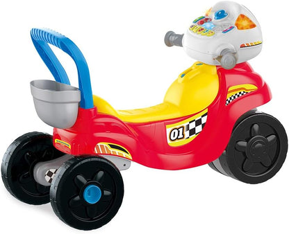 VTech 3-In-1 Ride with Me Motorbike, Baby Walker for Toddlers, Interactive Toy for Sensory Play, Educational Learning Games with Music, Ride On Toys for Role-Play, Suitable for 12 Months +