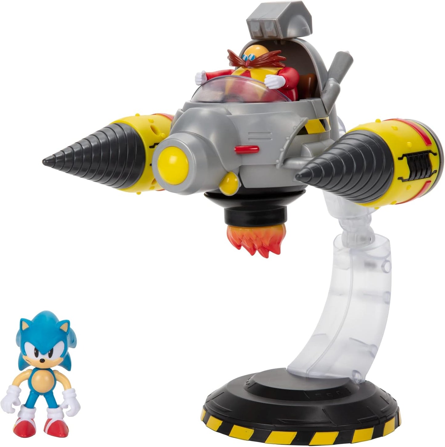 Sonic The Hedgehog Egg Mobile Battle Set, Sonic & Dr. Eggman 2.5-Inch Action Figures, 14-Piece Playset, Customizable Configurations, Kids Collectible Video Game Toy