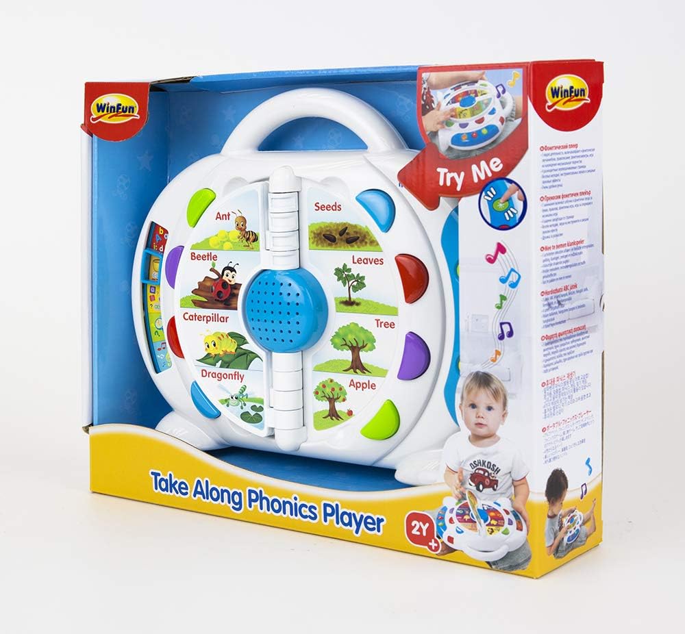 Winfun Take Along Phonics Player Baby Learning Toy with Music, Alphabet, Phonics Games and Instrument Sounds, Portable Educational Toy for Toddlers