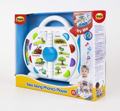 Winfun Take Along Phonics Player Baby Learning Toy with Music, Alphabet, Phonics Games and Instrument Sounds, Portable Educational Toy for Toddlers