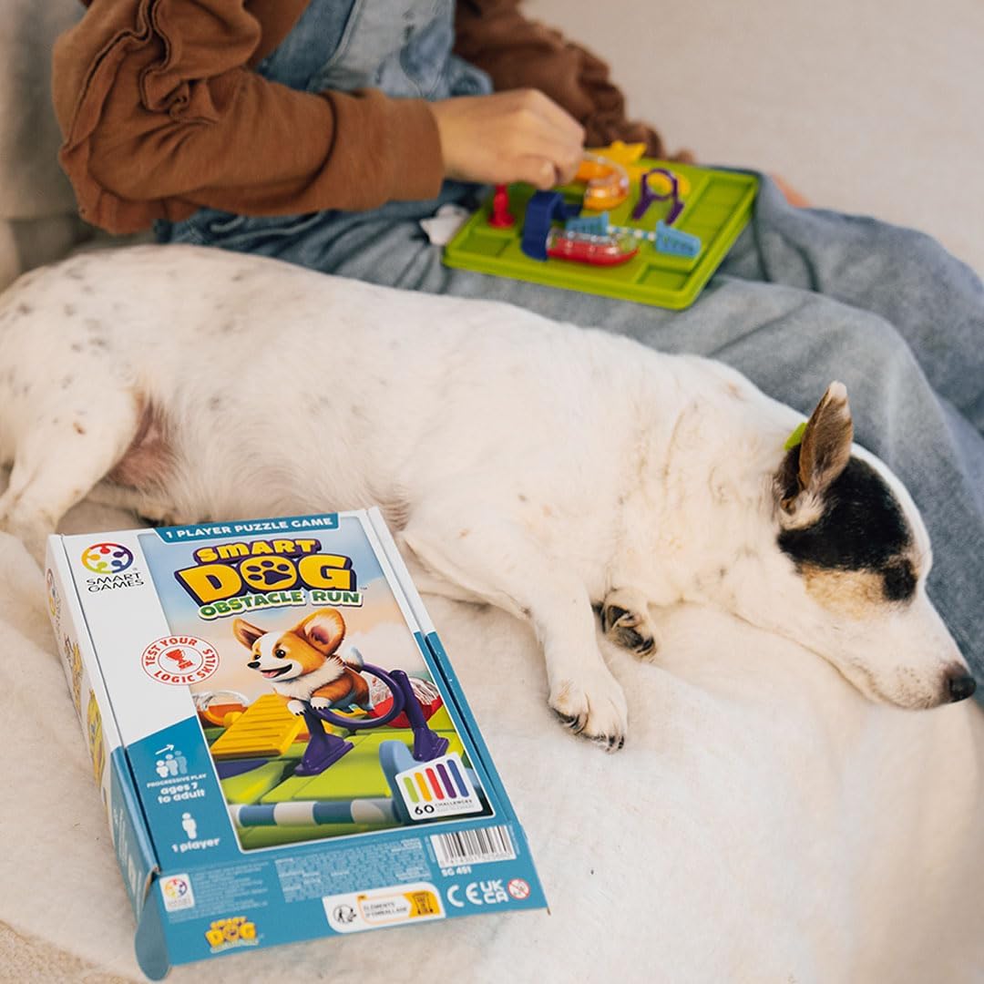 SmartGames Smart Dog Obstacle Course, Brain Teaser Puzzle with 60+ Challenges, STEM Educational Toy for Kids 7+