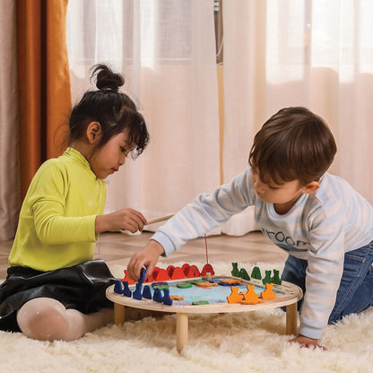 Viga Magnetic Wooden Fishing Game, Montessori Educational Toy, Develops Hand-Eye Coordination, Number Recognition & Motor Skills, Eco-Friendly & Non-Toxic, for Boys & Girls Ages 2+