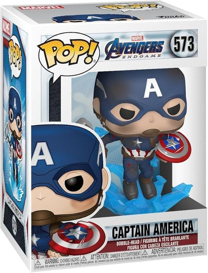 Funko Pop! Marvel: Avengers Endgame - Captain America With Broken Shield & Mjolnir - Collectable Vinyl Figure - Gift Idea - Official Merchandise - Toys for Kids & Adults - Movies Fans