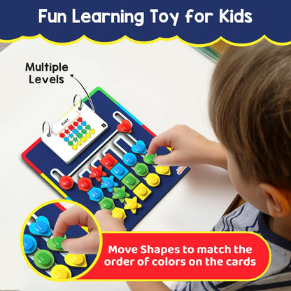 Smartivity Shape Coder Logic Puzzle Game with Challenge Cards and Colored Shapes, Travel-Friendly Brain Teaser Educational Toy for Kids, 6Y+ Years