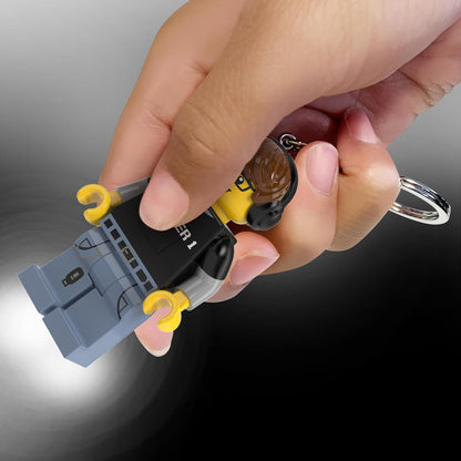 LEGO Minifigures Keychain Light - Video Game Guy (KE217H), Extra-Large 3 Inches Tall, Bag Charm, Easter Basket Stuffer