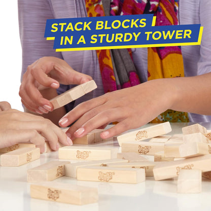 Classic Jenga Game, Hasbro Jenga, 54 Hardwood Blocks, Stacking Tower Game, Family Board Game, Kids Game, Indoor Game, Ages 6 and Up, 1 or More Players