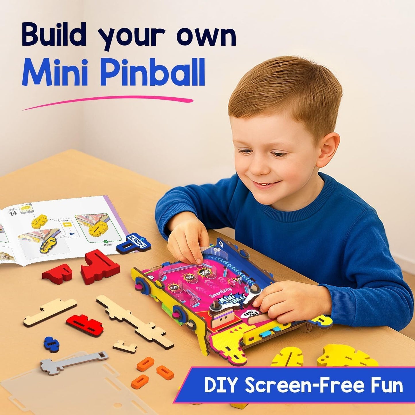 Smartivity DIY Pocket Pinball Handheld Arcade Game Kit for Kids 6+ Years, STEM Building Toy, Screen Free Indoor Game, Birthday Gift for Boys and Girls