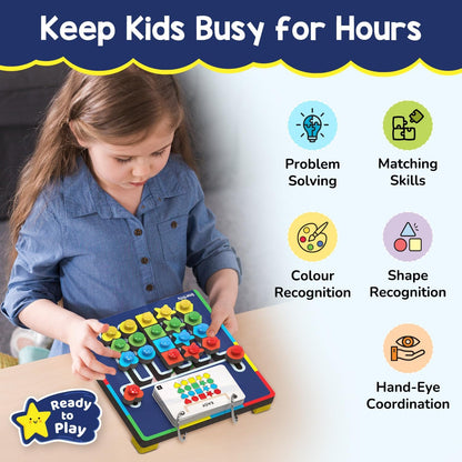 Smartivity Shape Coder Logic Puzzle Game with Challenge Cards and Colored Shapes, Travel-Friendly Brain Teaser Educational Toy for Kids, 6Y+ Years
