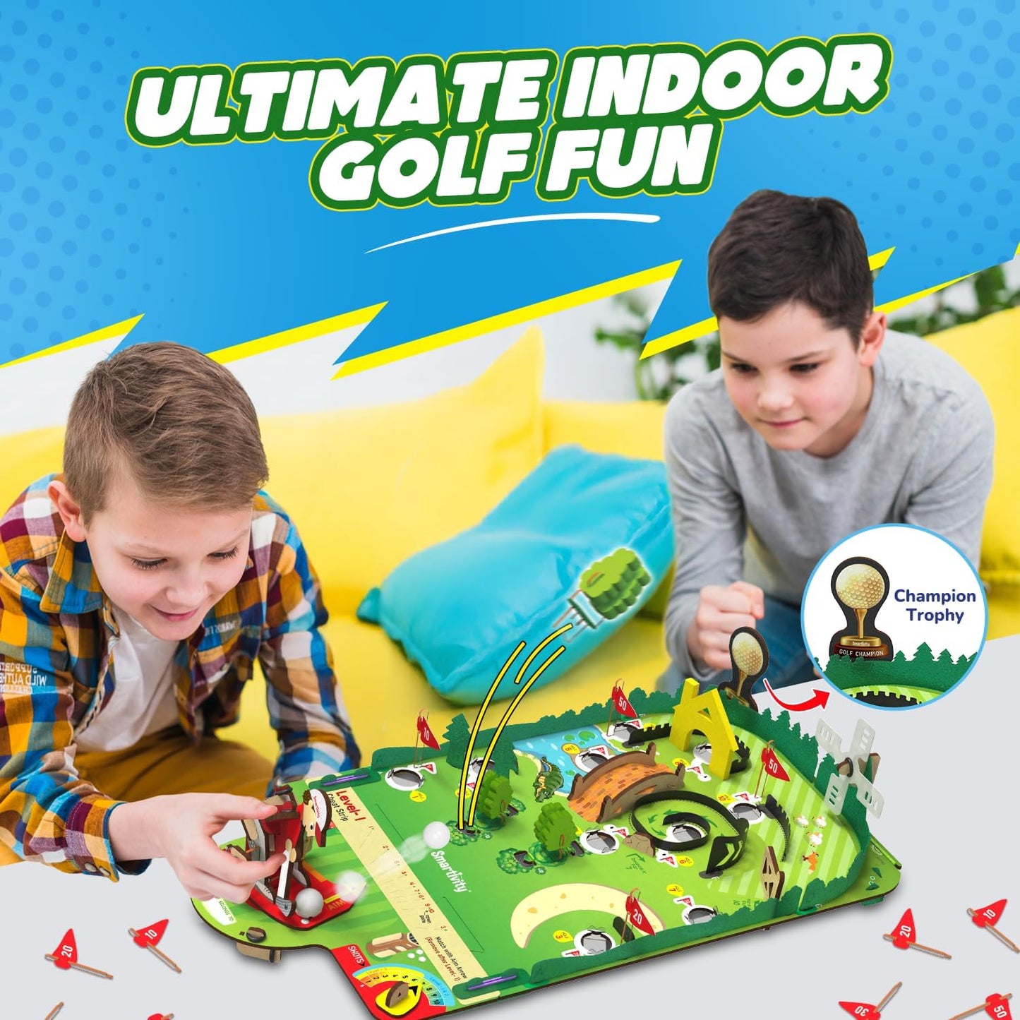 Smartivity DIY Mini Golf Tabletop Game Kit for Kids 6+ Years, STEM Wooden Construction Toy, Indoor Sports Game, Birthday Gift for Boys and Girls