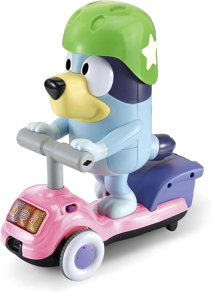 VTech Bluey Scooter Time Bluey, Interactive Toddler Toy with Music, Sounds and Phrases from the TV Show, Educational Play, Motor Skill Development, Dance and Copycat Games, Ideal Gift for Kids Ages 3-5 Plus, Blue