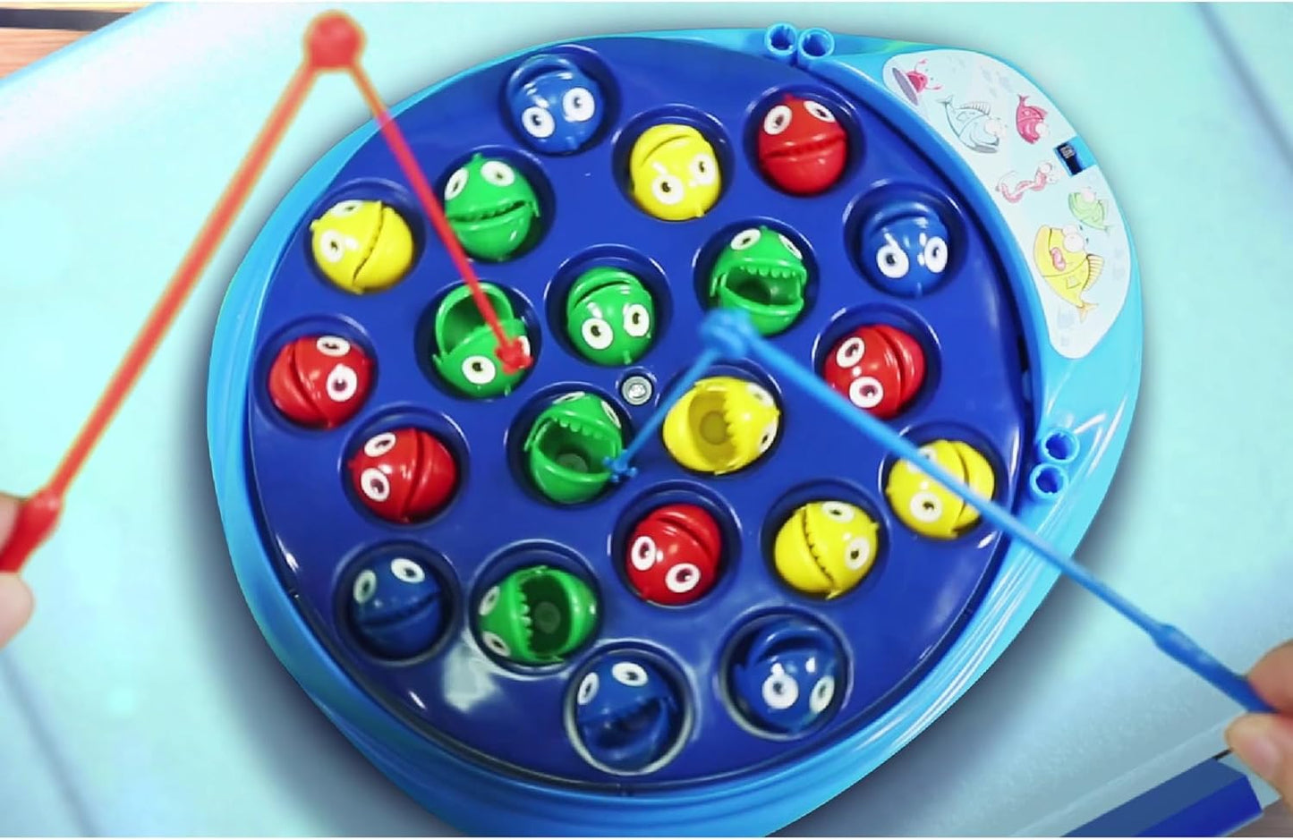 The Fishing Game, Bright Colourful Rotating Fish Pond, Hand-Eye Coordination Game for Kids 3+ Years
