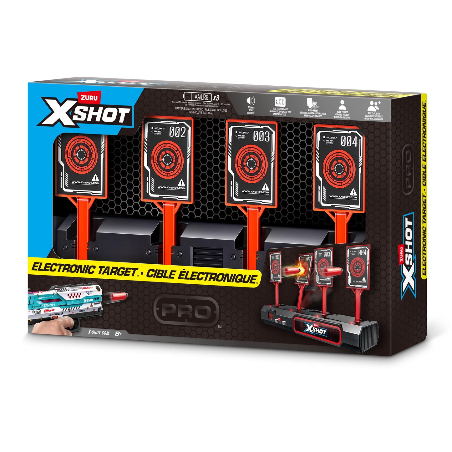 X-Shot Excel Interactive Electronic Target S1 with Auto Reset, Dynamic Sound Effects, Portable Indoor and Outdoor Dart Blaster Toy Game for Kids Age 8 and Up