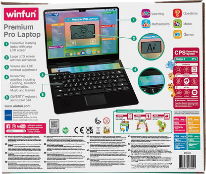 Winfun Premium Pro Laptop Educational Toy for Kids 3+ Years Interactive Learning Laptop with 60 Activities Teaching Letters Numbers Math Music & Games