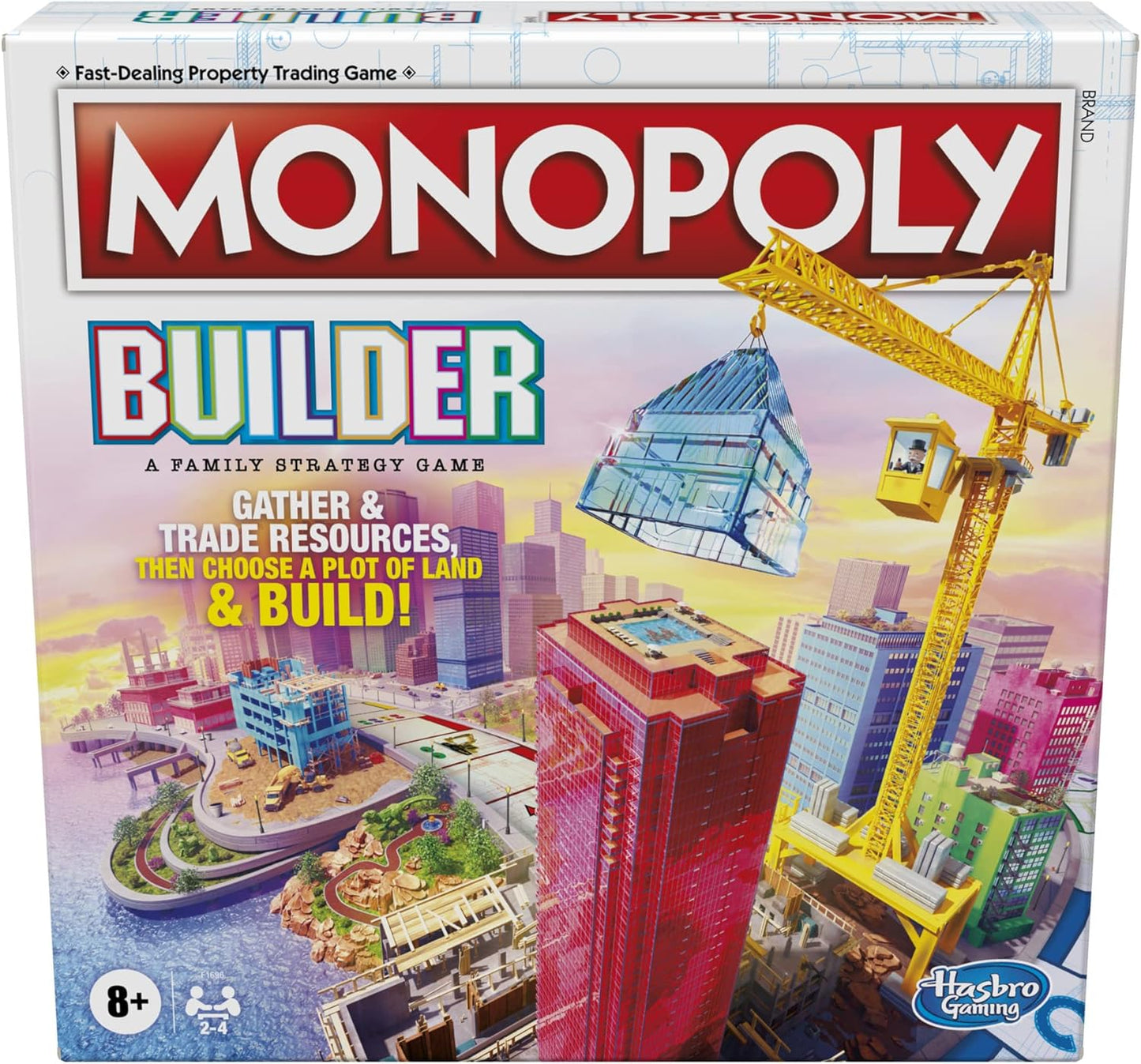 Monopoly Builder Board Game by Hasbro, Strategy Family Game for Kids and Adults, Stack Buildings, Collect Points, Fun Competitive Gameplay, Ages 8+