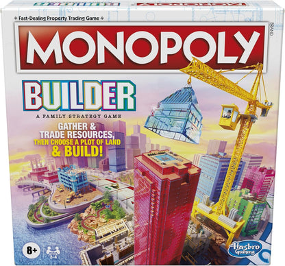Monopoly Builder Board Game by Hasbro, Strategy Family Game for Kids and Adults, Stack Buildings, Collect Points, Fun Competitive Gameplay, Ages 8+