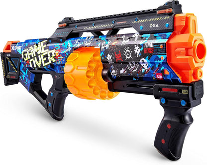 X-Shot Excel Skins Last Stand Blaster, Game Over Skin, 14-Dart Capacity, Air Pocket Technology, 27m / 90ft Range, Tactical Grip & Rail, XS-36518_039279, Unisex