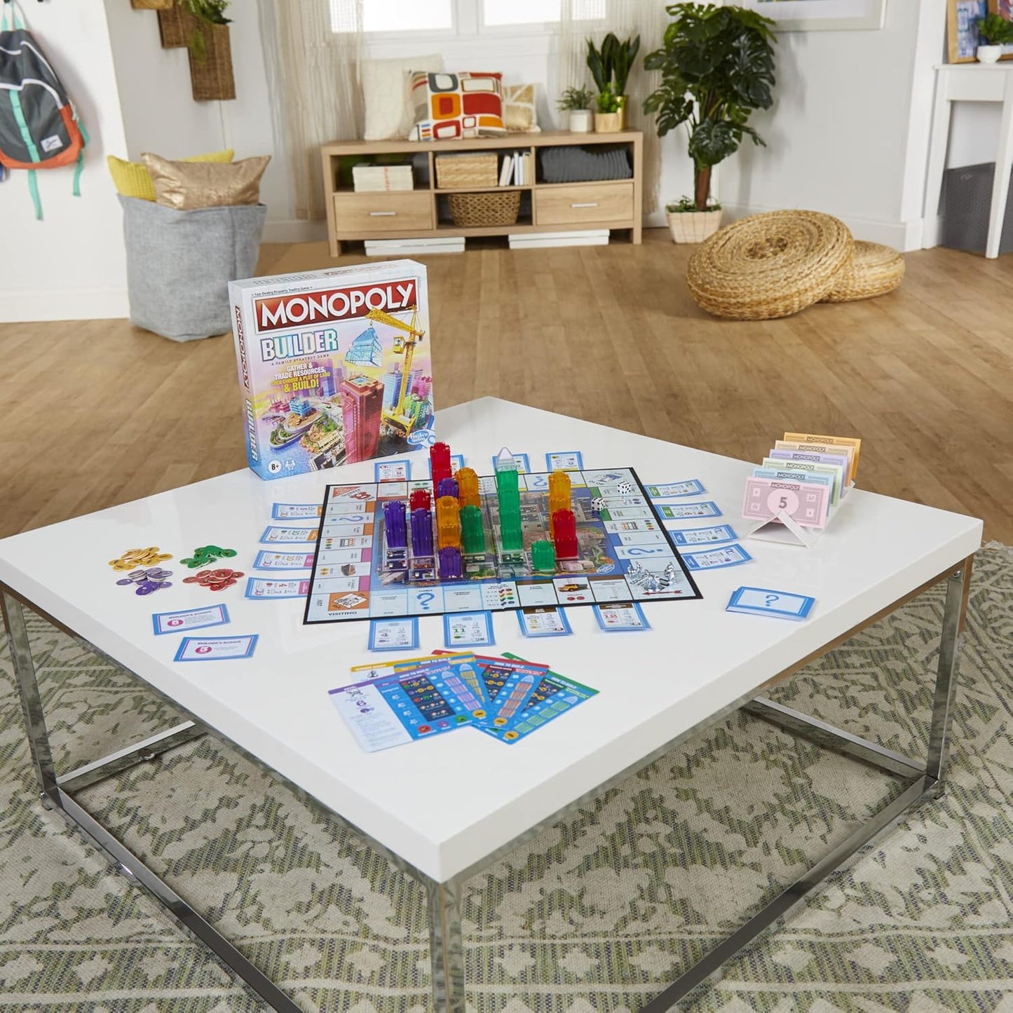 Monopoly Builder Board Game by Hasbro, Strategy Family Game for Kids and Adults, Stack Buildings, Collect Points, Fun Competitive Gameplay, Ages 8+