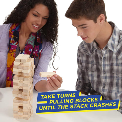 Classic Jenga Game, Hasbro Jenga, 54 Hardwood Blocks, Stacking Tower Game, Family Board Game, Kids Game, Indoor Game, Ages 6 and Up, 1 or More Players
