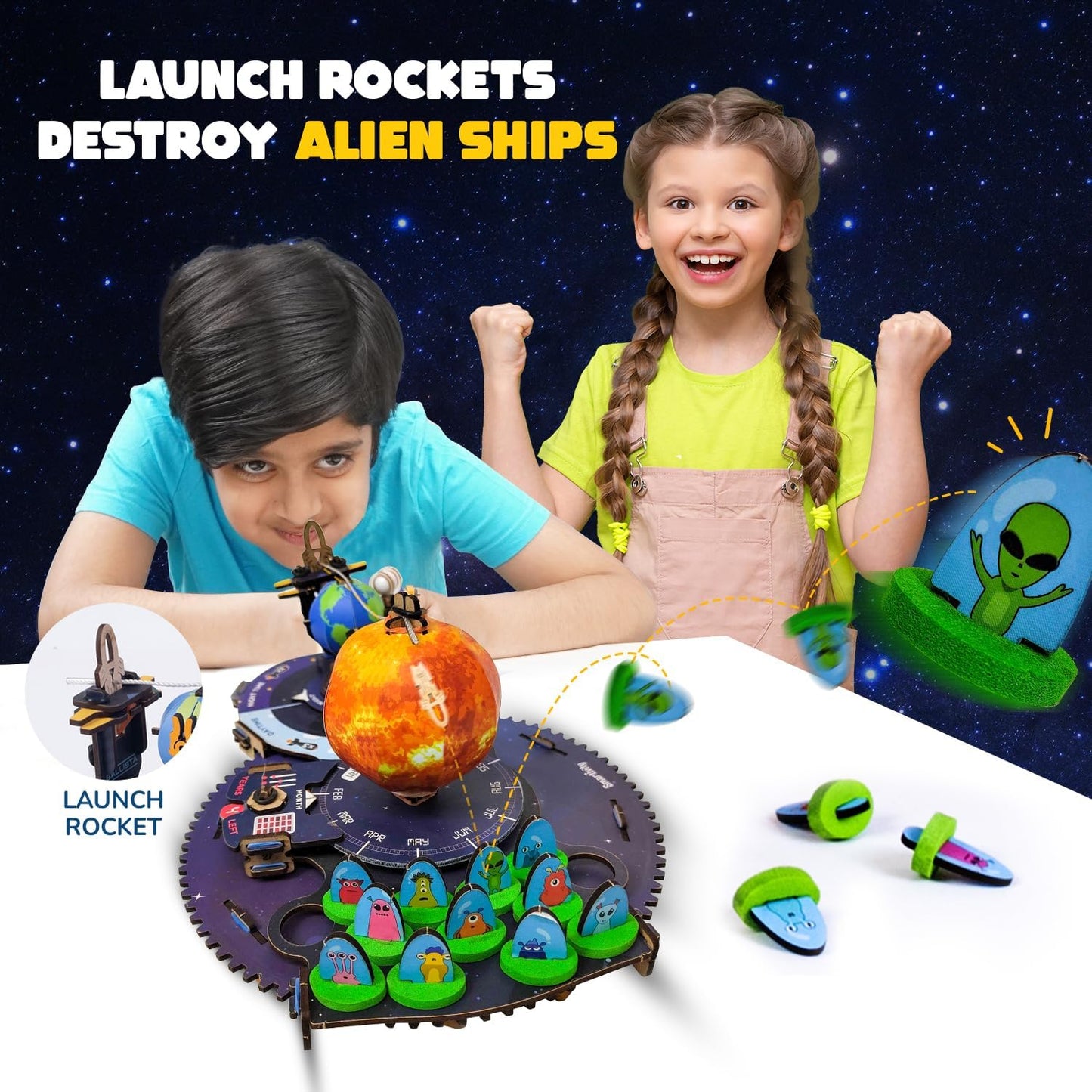 Smartivity DIY Space Shooters STEM Fun Toy, Educational & Construction Based Activity Game Kit for Kids 8 to 14, Best Birthday Gift for Boys & Girls